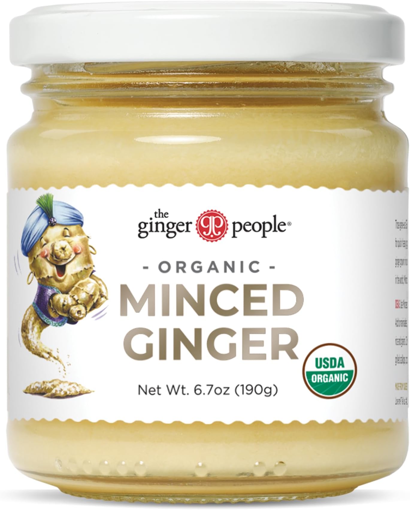 Organic Minced Ginger, No Artificial Ingredients, 6.7 oz (Pack of 1)