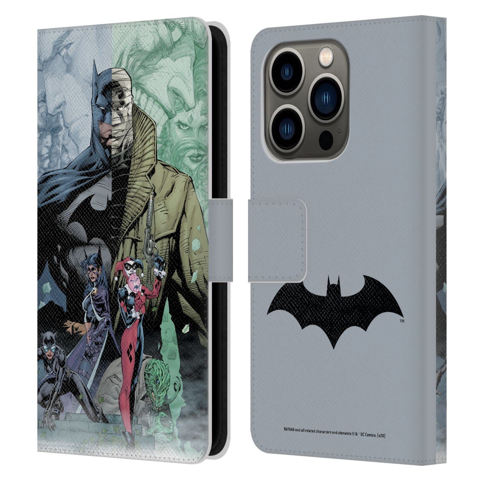 Head Case Designs Officially Licensed Batman DC Comics Hush Famous Comic Book Covers Leather Wallet Case Compatible with Apple iPhone 14 Pro