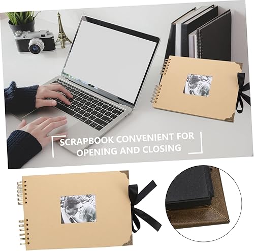 Miniatura 3 de EXCEART 2pcs Photo Album Rustic Ribbon Album Para Fotos Wedding Photo Bowtie Ribbon Scrapbook Wedding Album Photo Book Scrapbook Souvenir Album