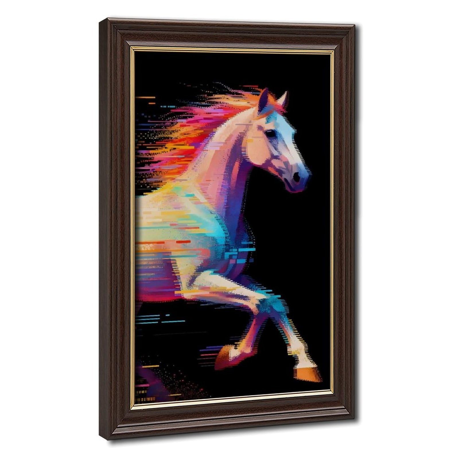 Bareronor Abstract Blurred Horse Canvas Poster Bedroom Decor Landscape Office Room Decor Gift 20" L X 30" W