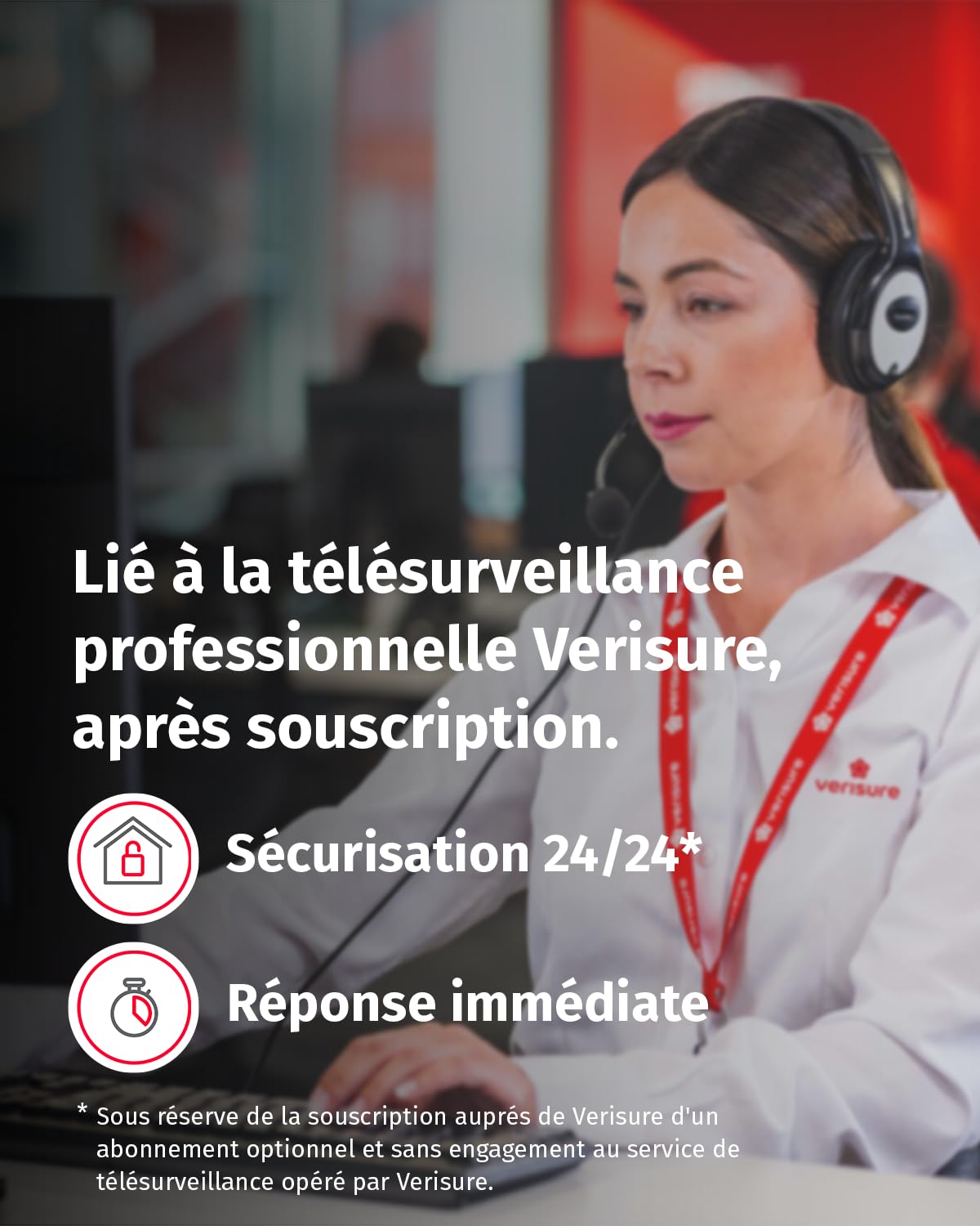 Accessoire certifié Verisure, Détecteur de Mouvement avec capteur Photo, Compatible avec Kits Alarme Maison DIY Uniquement