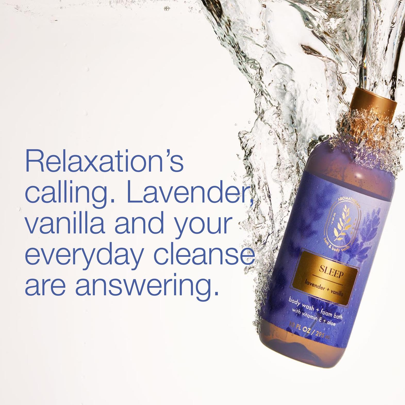 Aromatherapy Sleep Lavender Vanilla Body Wash Foam Bath 10 Ounces per bottle - 2 Pack