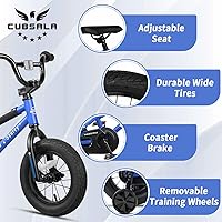 Vista 2 de 12 14 16 18 Inch Kids Bike BMX Style Bicycle with Training Wheels Coaster Brake for 2-10 Years Old Toddlers Boys Girls Multiple