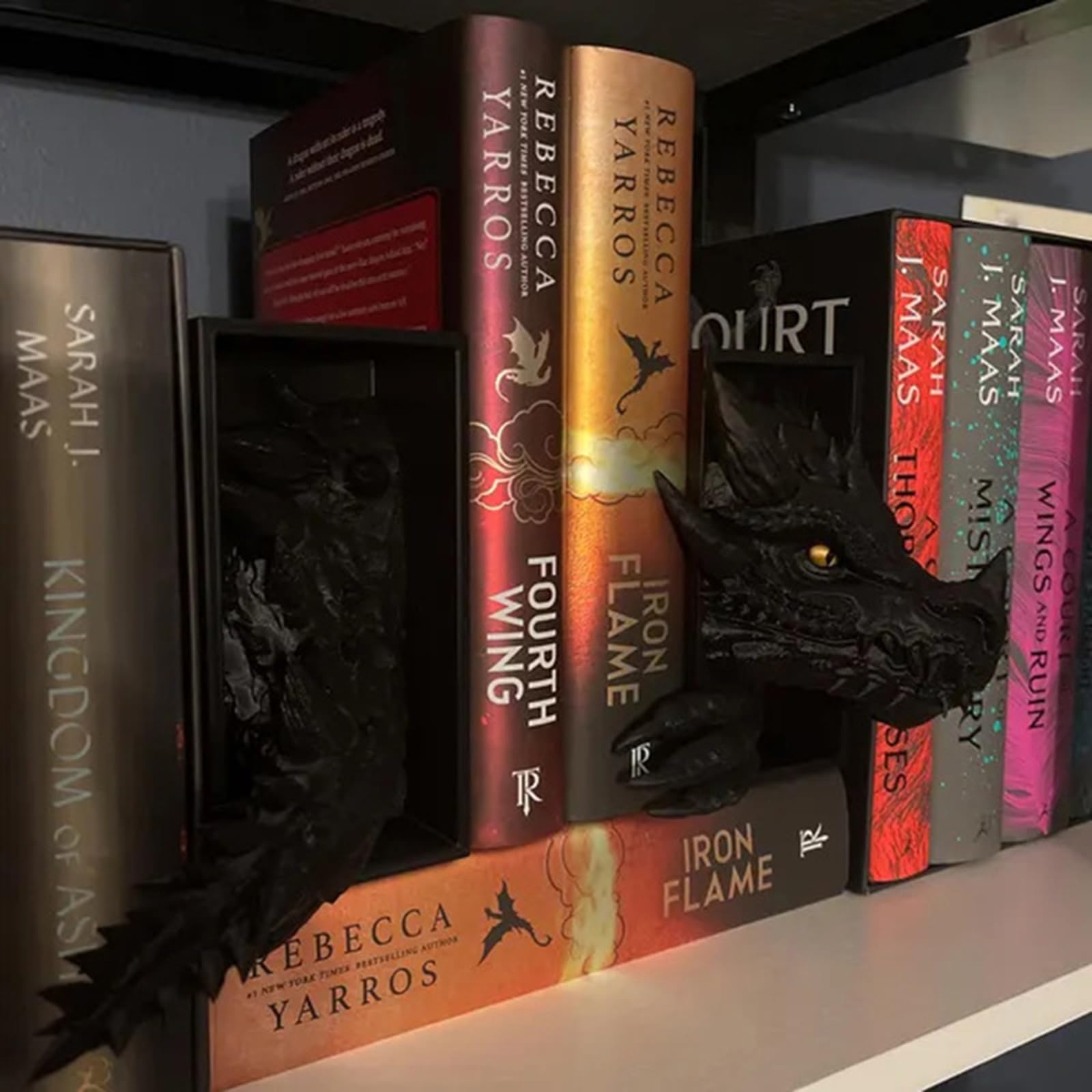 Drachen-Buchstütze, 3D-Design, springt aus dem Regal, Verwendung zwischen Büchern oder am Ende eines Bücherregals oder Einer Bücherecke, Fantasy-Drachen-Dekor