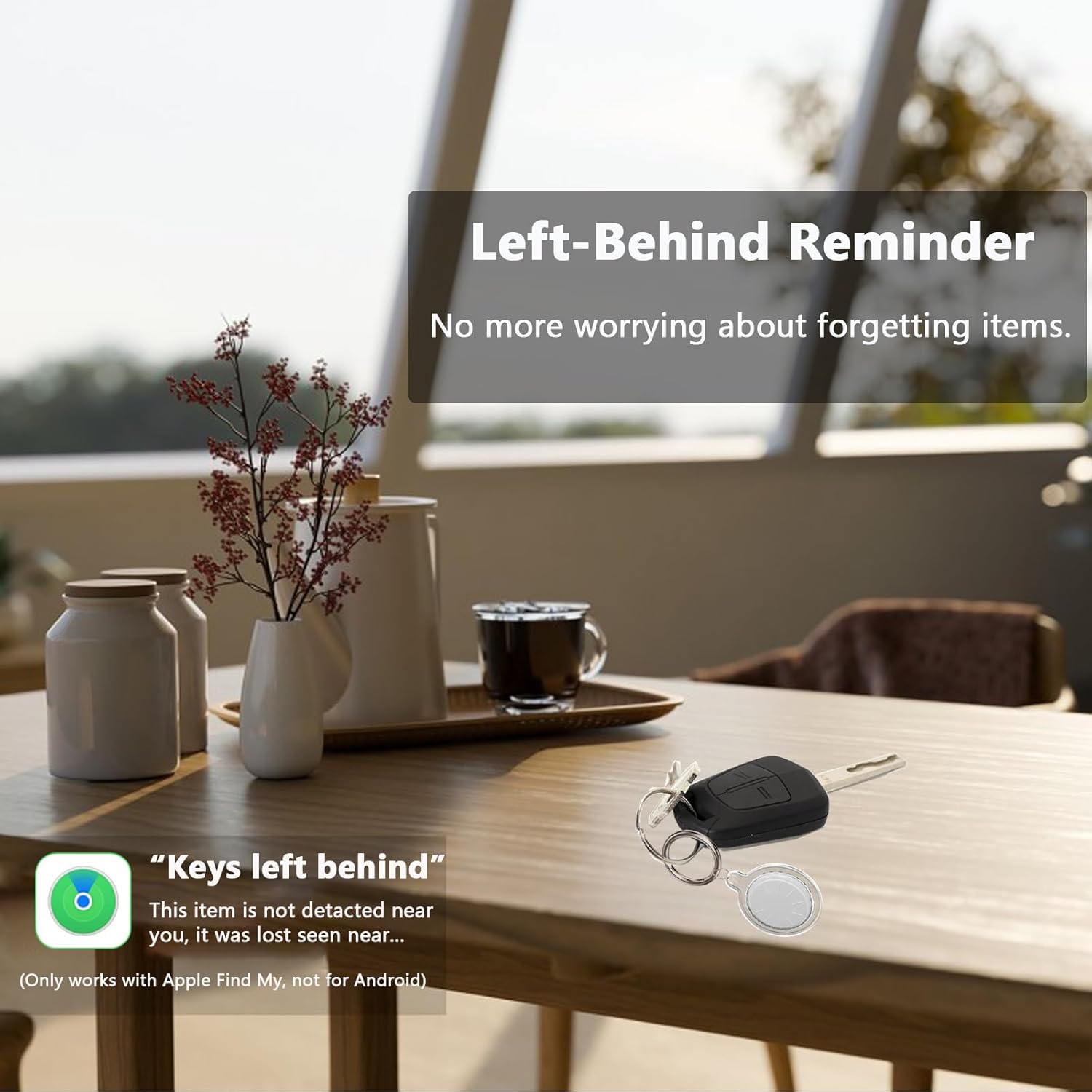 Confezione da 3 targhette tracker con custodia impermeabile per chiavi, portafoglio, ecc., funziona con l'app Find My (solo iOS)