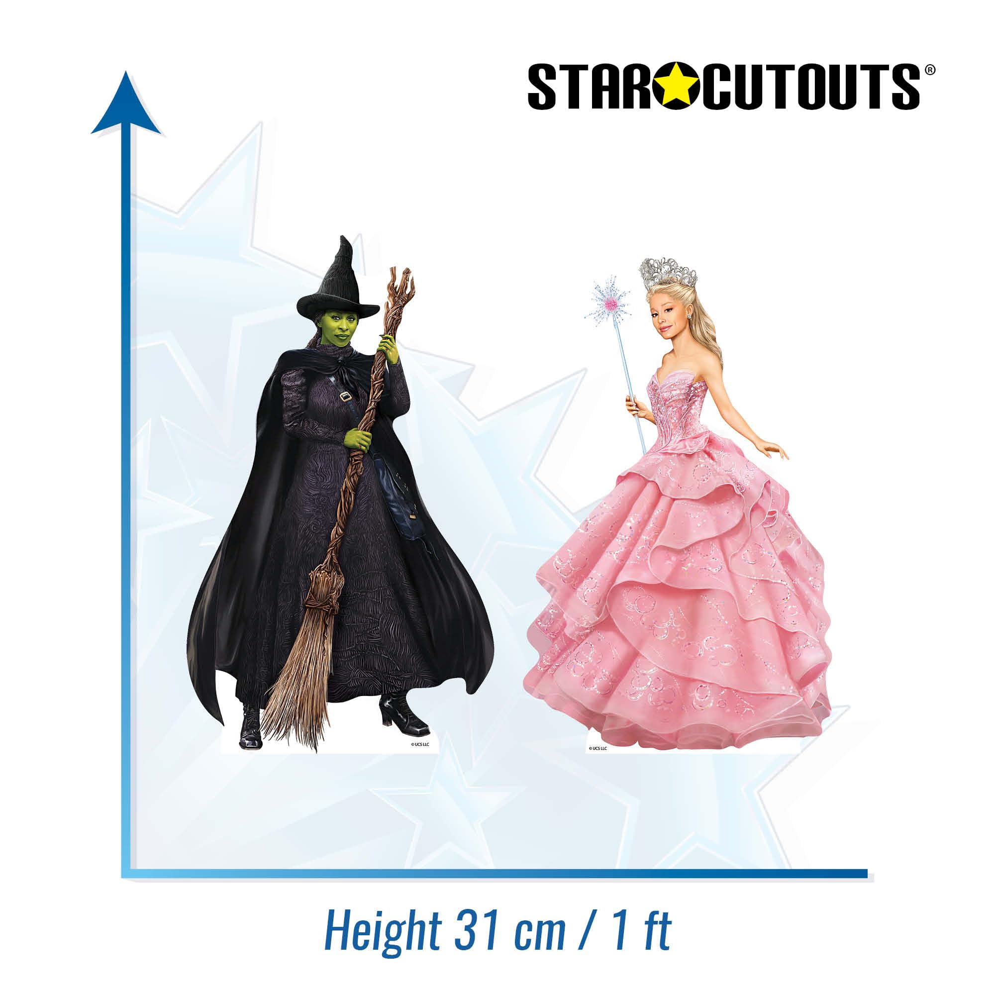 Star Cutouts SC4642 Wicked Duo Glinda & Elphaba - Recortes de cartón de 31 cm, 2 Unidades, Ideal para Fiestas, cumpleaños y decoración de Habitaciones