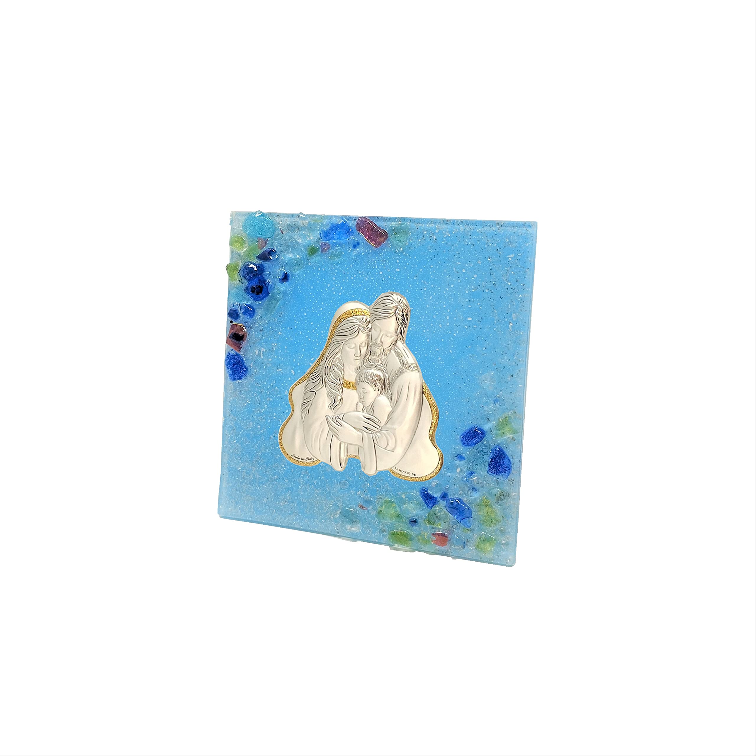 SOSPIRI VENEZIA Recuerdo de Bautismo Nacimiento Ceremonia en Vidrio de Murano Pequeña Decoración de Mesa Idea de Regalo Decorada para el Hogar (10x10 cm)
