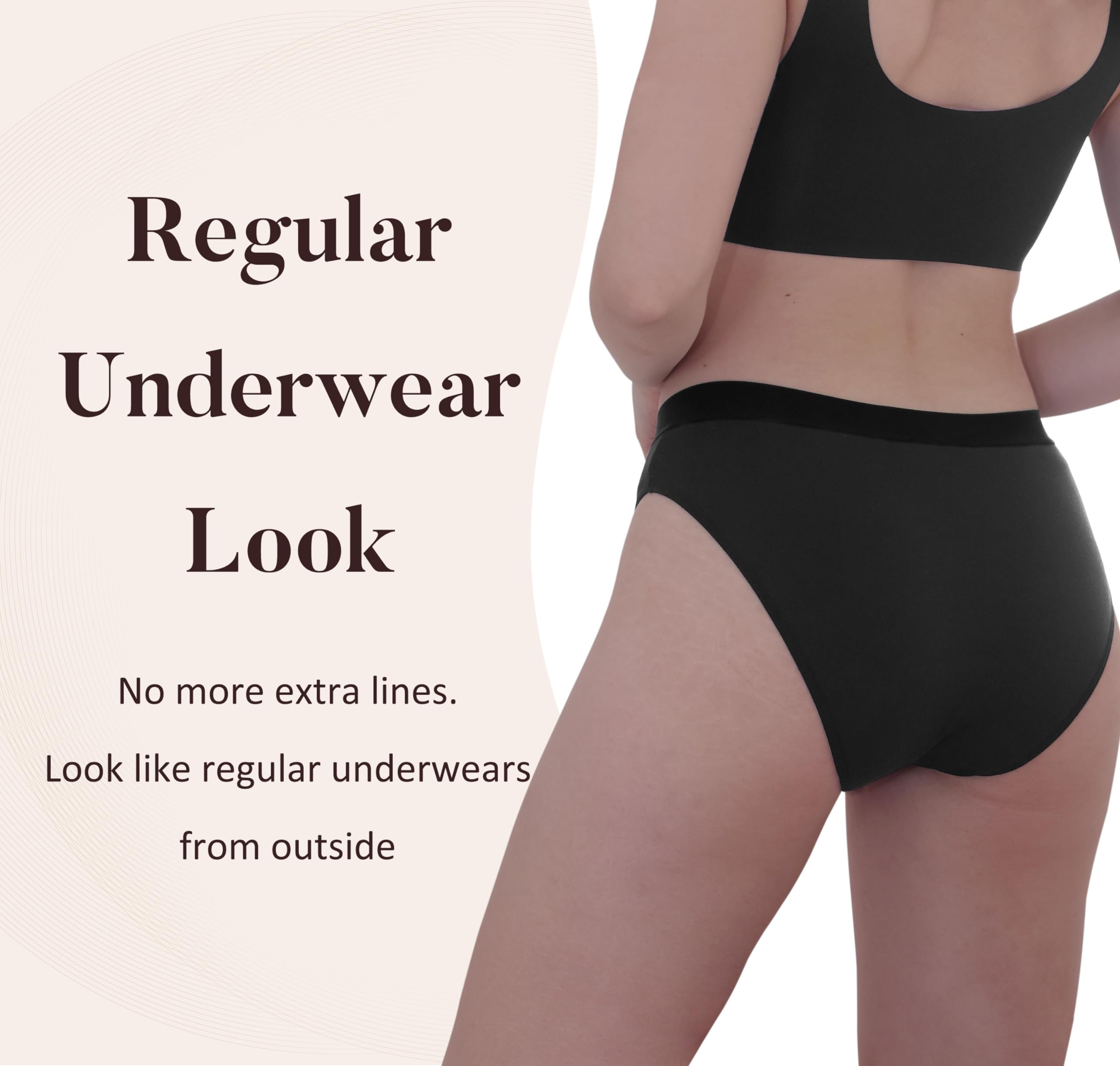 AIRCUTE Waschbare Damen-Unterwäsche für Urin, Inkontinenz, Rayon aus Bambus, super saugfähig, für Lecks, 94 g, 3 Stück