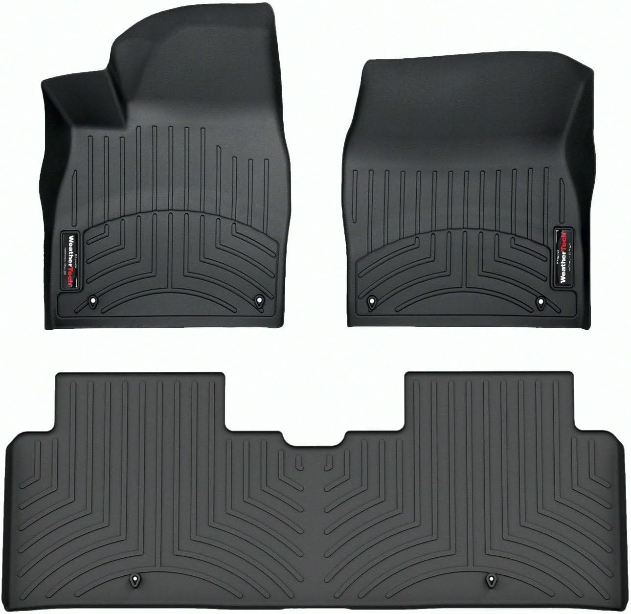 WeatherTech Custom Fit FloorLiners for Kia EV6-1st & 2nd Row (441723-1-3), Black