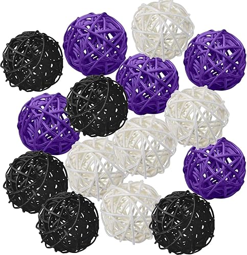 Miniatura 8 de Kubert 21 bolas decorativas de ratán de 3 tamaños, adorno perfecto para X-MAS, boda, fiesta, decoración del hogar, rellenos de jarrones de orbes