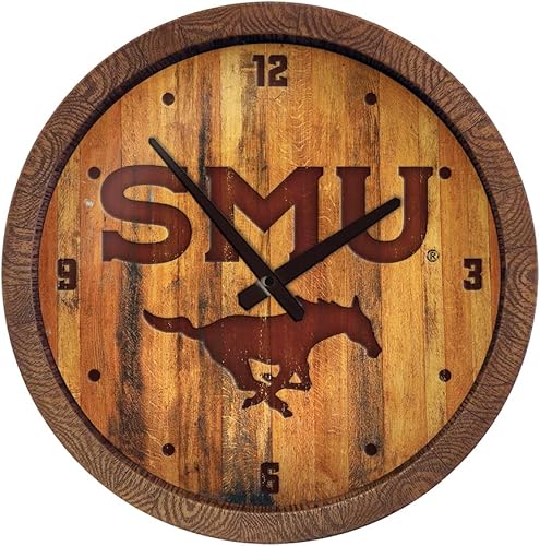 Miniatura 299 de The Fan-Brand NCAA Oklahoma Sooners: Faux Barrel Top Wall Clock Sports Team Bar Sign Décor - Home Man Cave, Party Decoration - Made On Demand