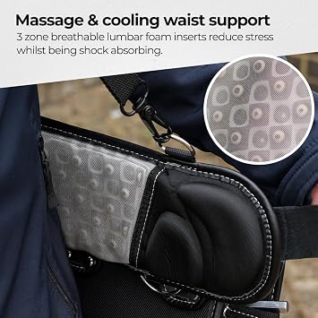 TOUGH MASTER Premium Tool Belt with Suspenders Drill Holster & Leather Work Belt, Professional Quality, Durable, Removable Multi-Pocket Pouches, Padded Belt with Massage Foam Support for Carpenters