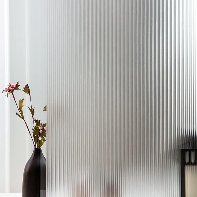 Window Film Privacy Self Adhesive Opaque Glass Film No Glue Window Film Vinyl Film For Smooth Glass Surface Decorative for Office bathroom or Kitchen (44.5*200cm)