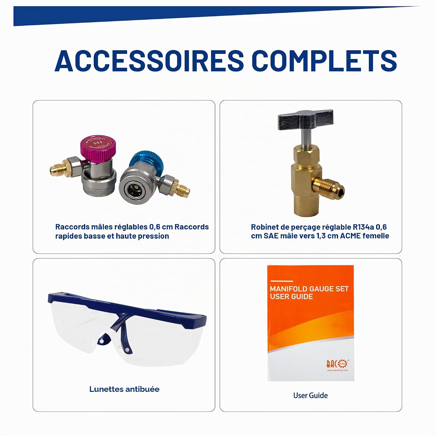 Kit complet de jauges et collecteurs pour climatisation - vue d'ensemble