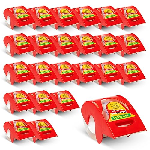 Miniatura 7 de Cinta de embalaje con dispensador, paquete de 18 cintas de embalaje silenciosas de 1.96 pulgadas x 27 yardas para envío y reparación de cinta móvil