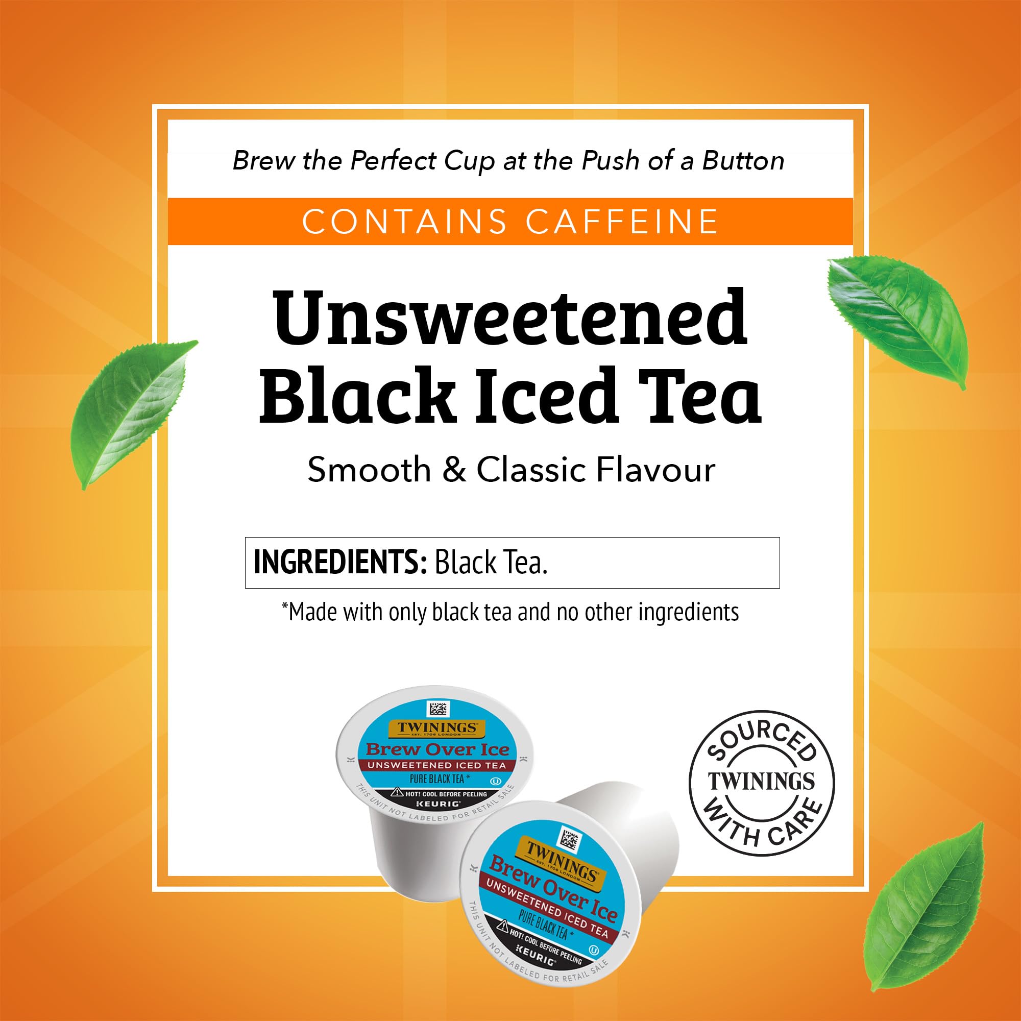 Twinings Brew Over Ice unsweetened Black Iced Tea K-Cup Pods for Keurig, Caffeinated, 12 Count (Pack of 6)