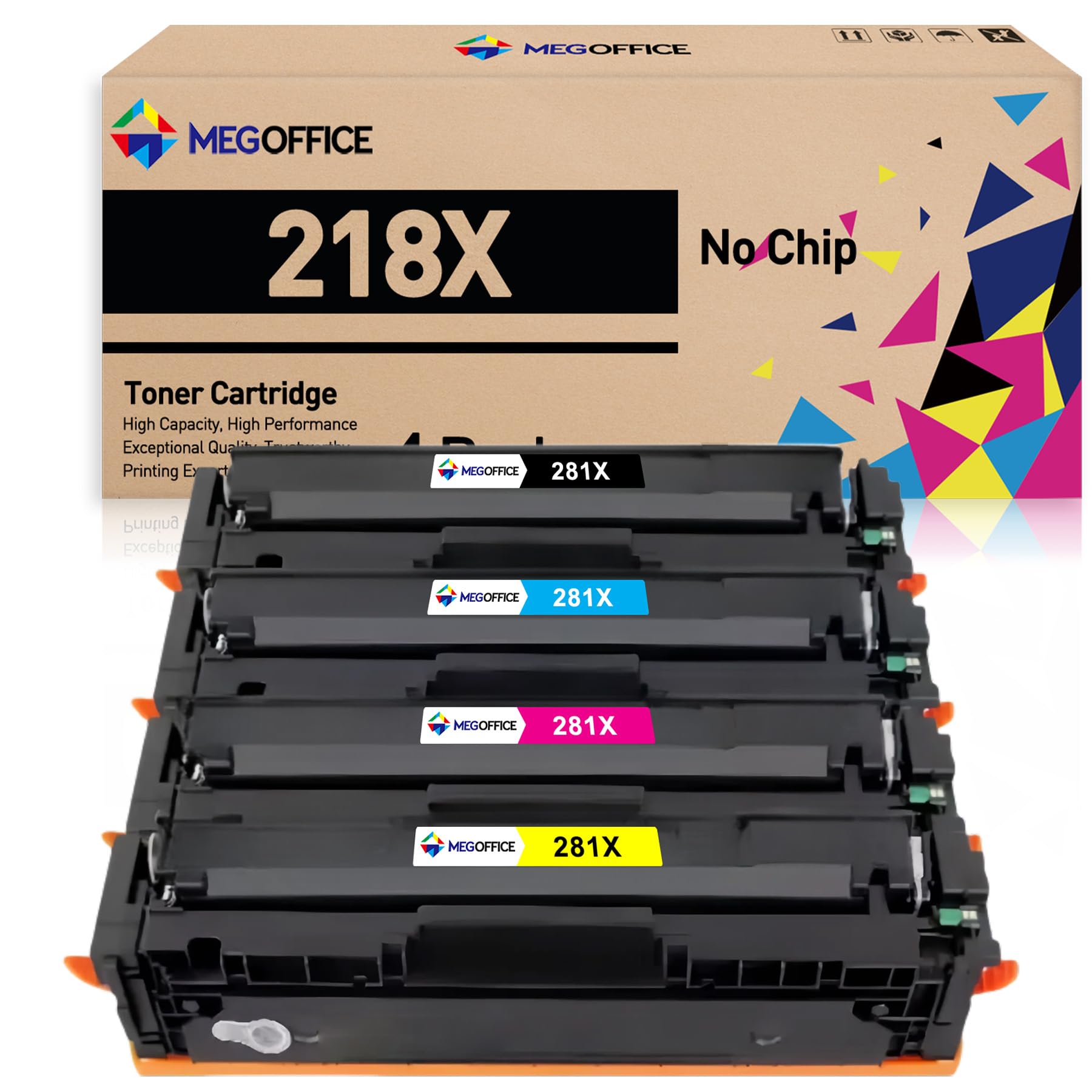 MEGOFFICE Compatible Toner Cartridge Replacement for HP 218X High Yield Toner Cartridge (No Chip) W2180X 218A W2180A for HP Color Laserjet Pro 3201DW