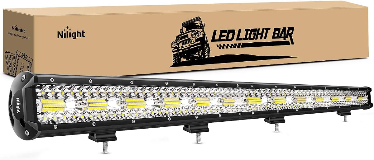 Barra de luz LED de 37 pulgadas, 780 W, combo de punto de inundación de triple fila, 78000 LM, luz de trabajo de conducción, iluminación todoterreno para camiones, camionetas, carritos de golf, SUV, ATV, UTV, 4x4, furgoneta, camper, barco