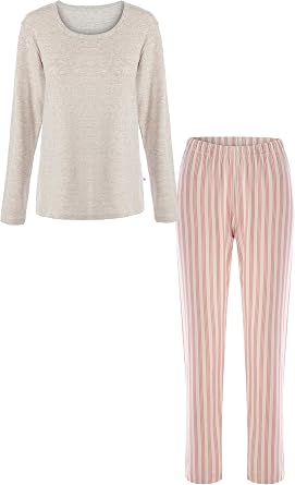 Kad n Pamuklu Ka korse  st Etiket Detayl   izgili Pijama Tak m