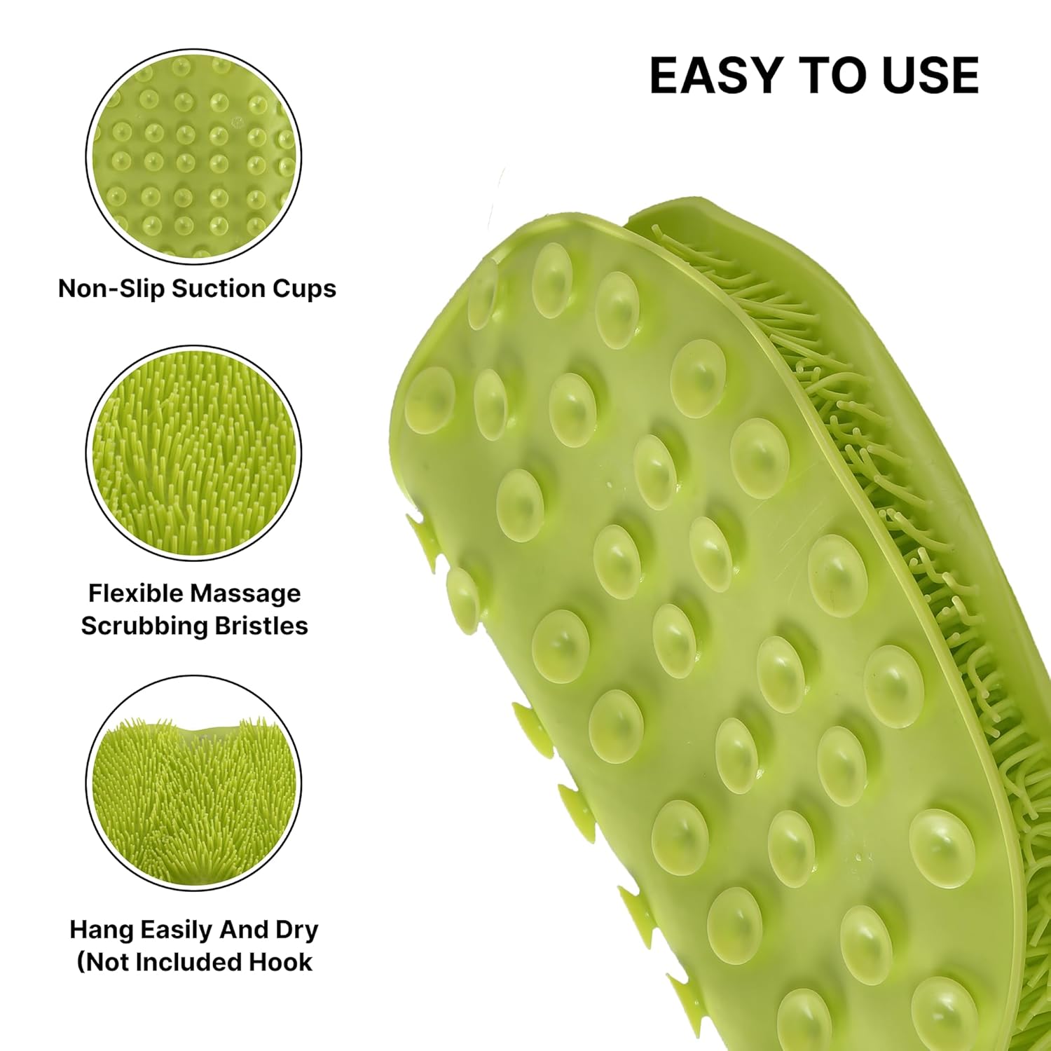 PRIME PICK Shower Foot & Back Scrubber, Silicone Bath Massage Cushion Brush with Suction Cups for Body Scrubber Improve Foot Circulation & Soothes Tired Feet (Pack of 2,Green) PRIME PICK Shower Foot & Back Scrubber, Silicone Bath Massage Cushion Brush with Suction Cups for Body Scrubber Improve Foot Circulation & Soothes Tired Feet (Pack of 2,Green)