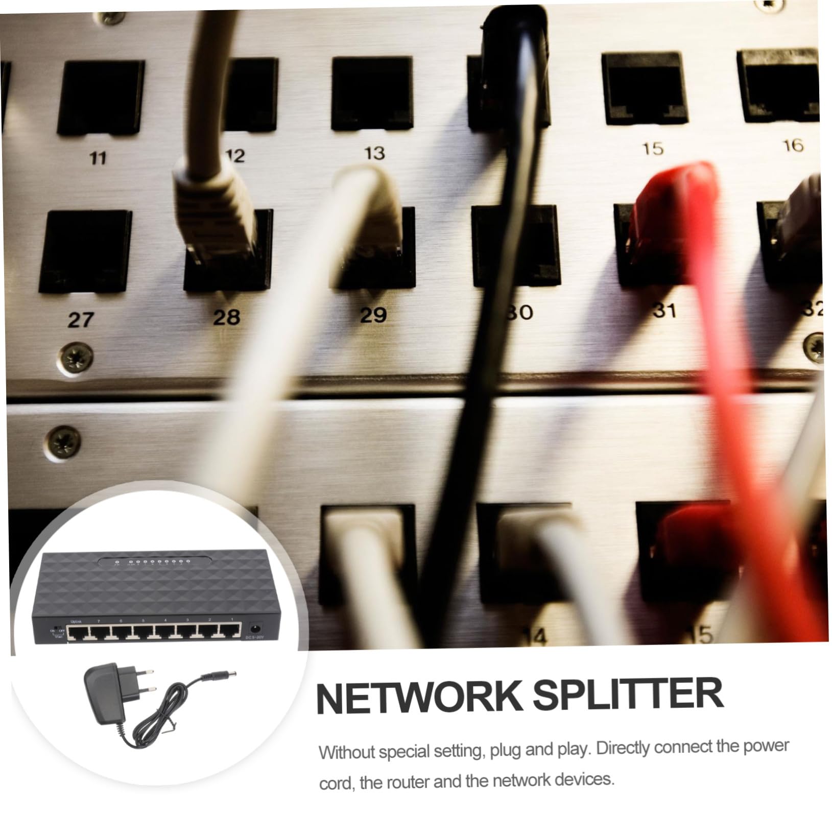 NUOBESTY 1pezzi Splitter di Rete da Mbps Porte per Desktop Ethernet Splitter LAN di Rete Compatibile con Dispositivi Mbps Nero