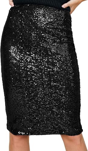 Anna-Kaci High Waist Sequin Midi Skirt