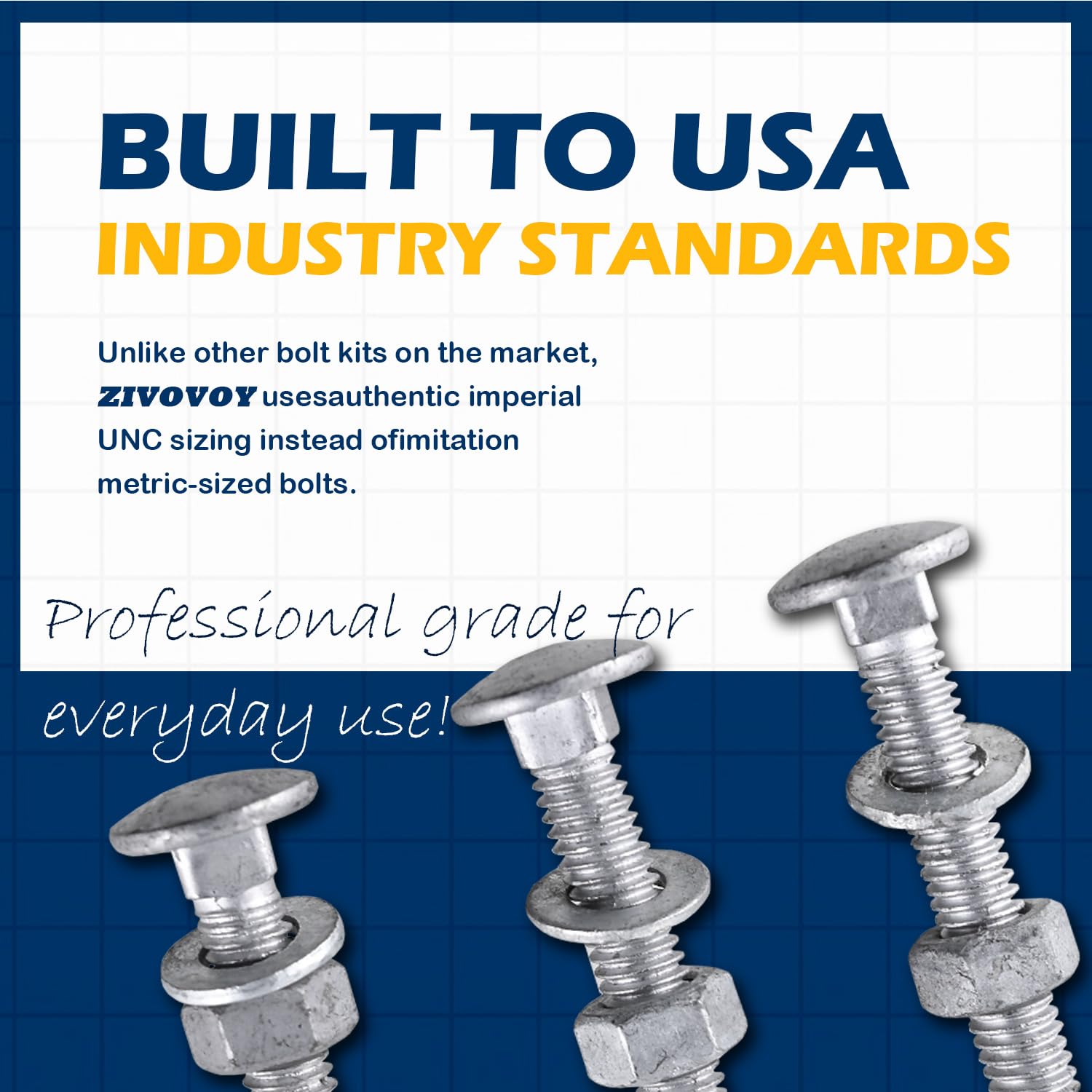 Galvanized Carriage Bolts - 50 Pack with Washers & Nuts -5