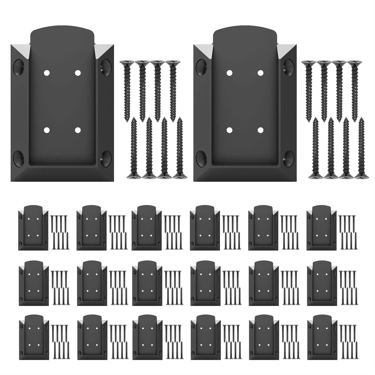 KASTFORCE20pcs Deck Railing Connectors with 160pcs Rust-Free Screws for 2x4 (1.5“x3.5) Railing Wood Post, Deck Railing Brackets Connectors, Available for Different Railing Angles KF4013