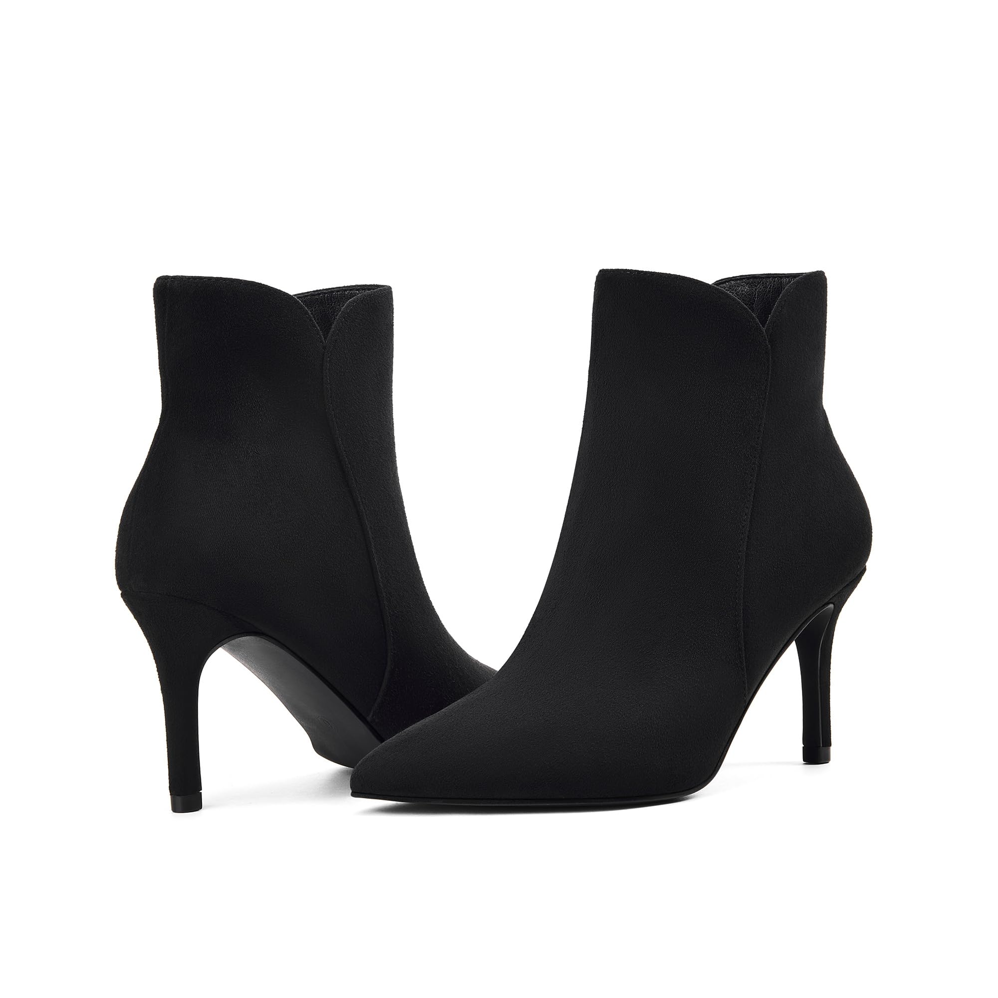 Elisabet Tang Women Chic Heeled Ankle Boots Sexy Pointed Toe with 3 Inch High Heel Fashion Stylish Booties