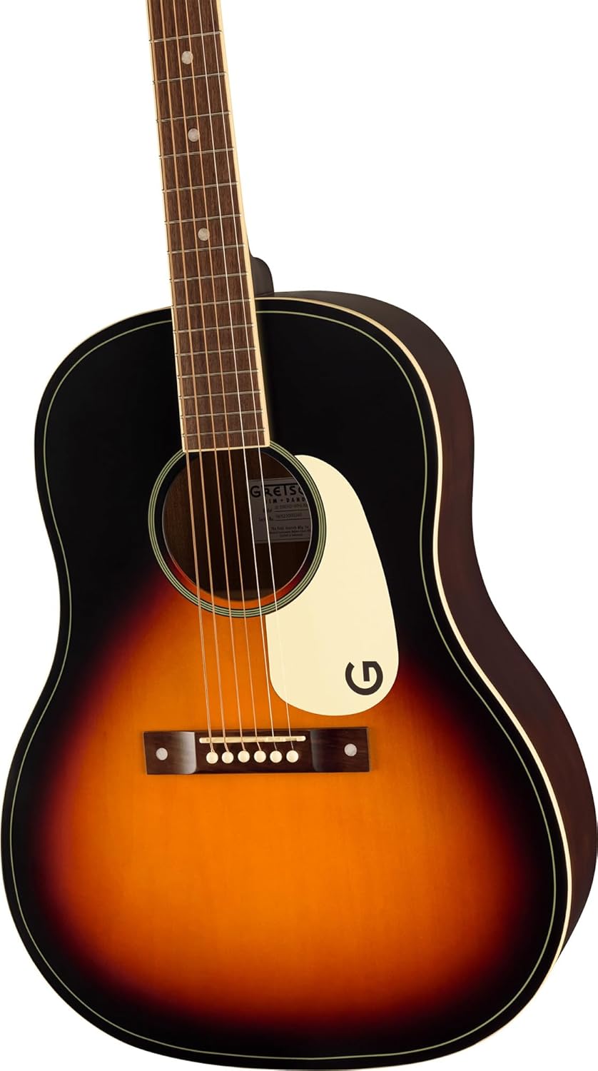 Gretsch Jim Dandy Dreadnought Acoustic Guitar - Rex Burst Bundle with Strings, Strap, Picks, String Winder, and Austin Bazaar Polishing Cloth