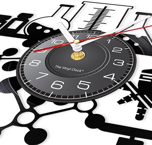 Miniatura 4 de Reloj de pared químico de 12 pulgadas, reloj de pared silencioso de cuarzo sin tictac, funciona con pilas, moderno, decorativo, química, analógico,