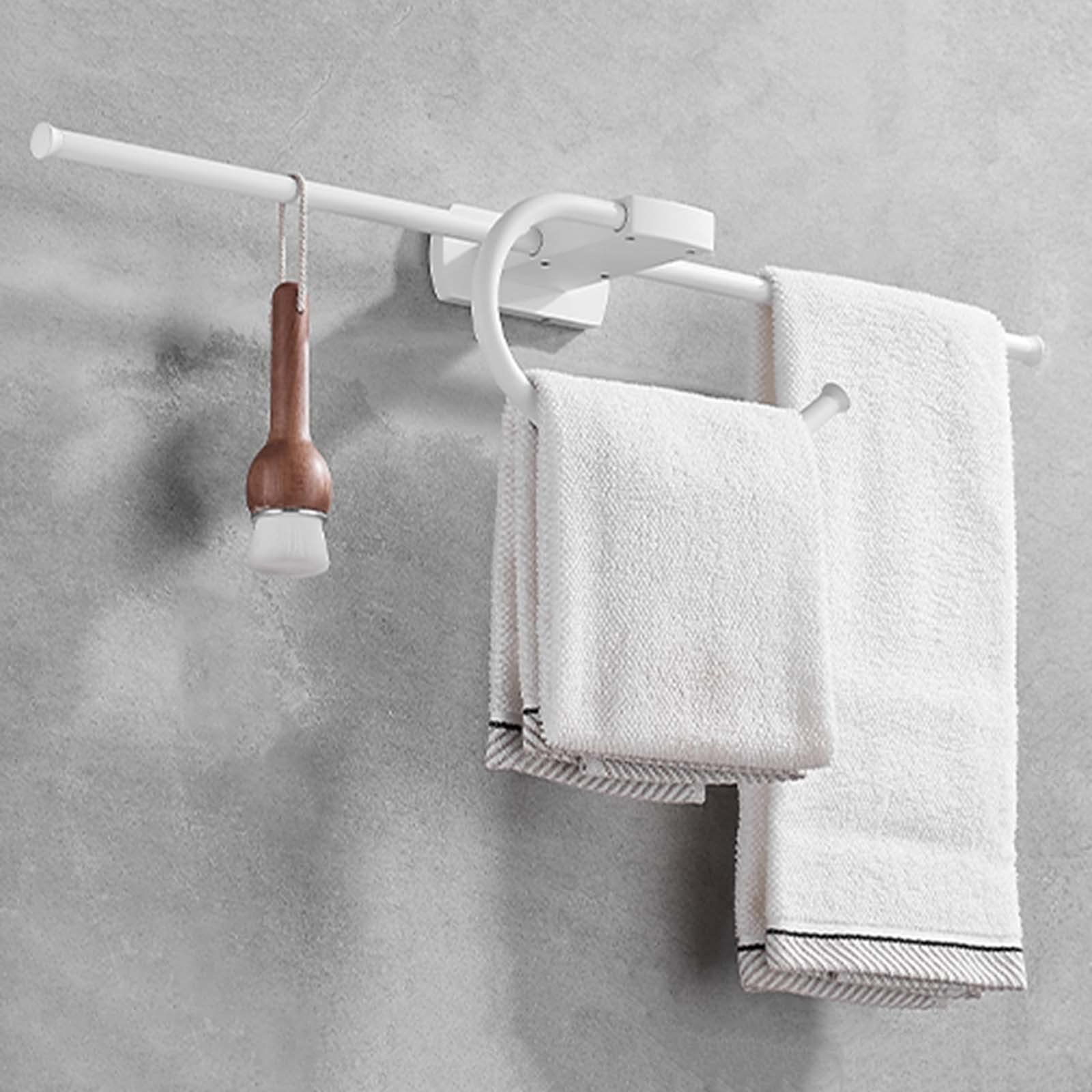 Estante para Toallas de baño, Soporte de Pared sin Taladro, riel Autoadhesivo de latón Inoxidable para Inodoro, Blanco A, 50 cm
