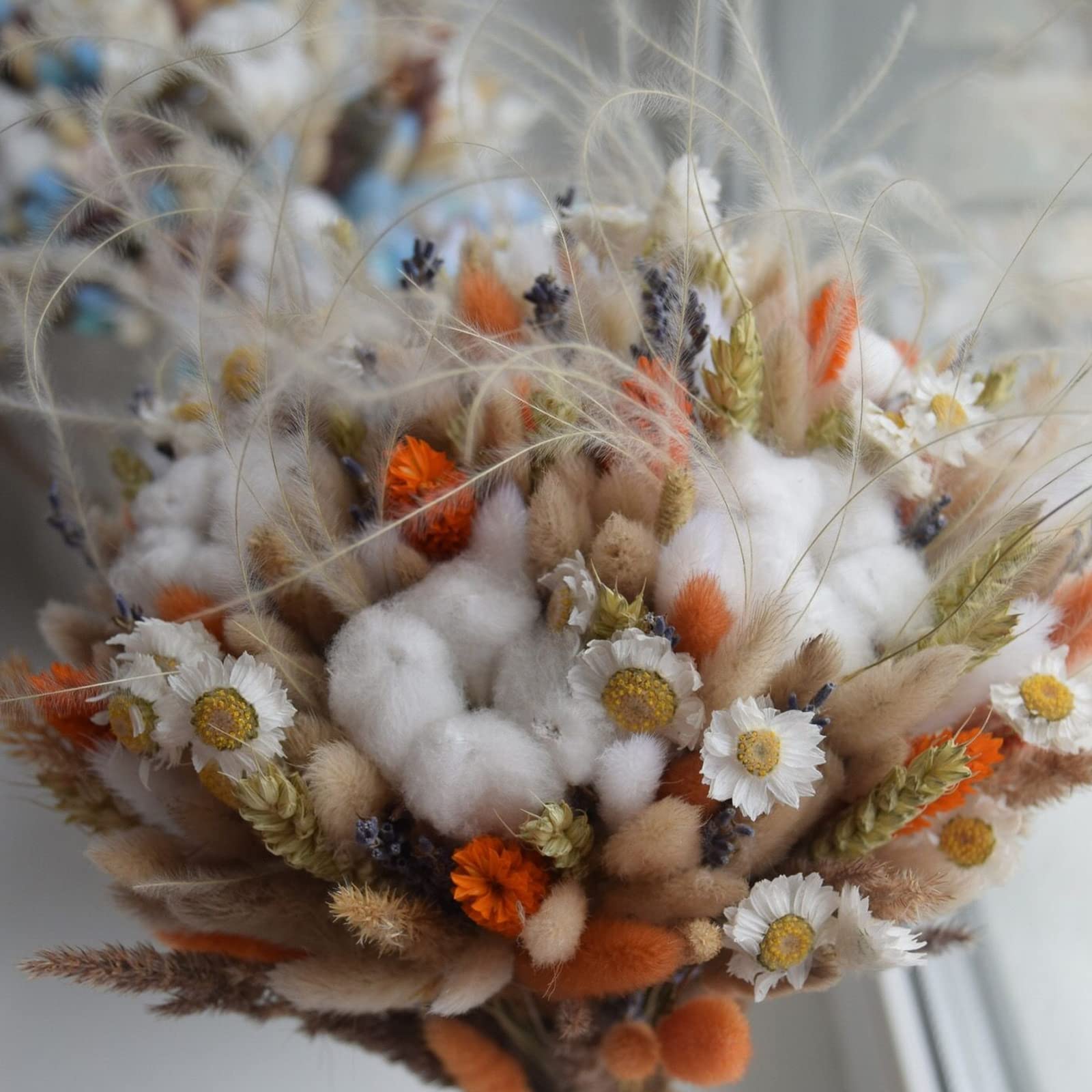 Set 60 Fiori Secchi Decorativi Naturali - Erba Pampa, Canne, Fruste Per Centrotavola, Matrimoni, Stile Boho - Foto 3