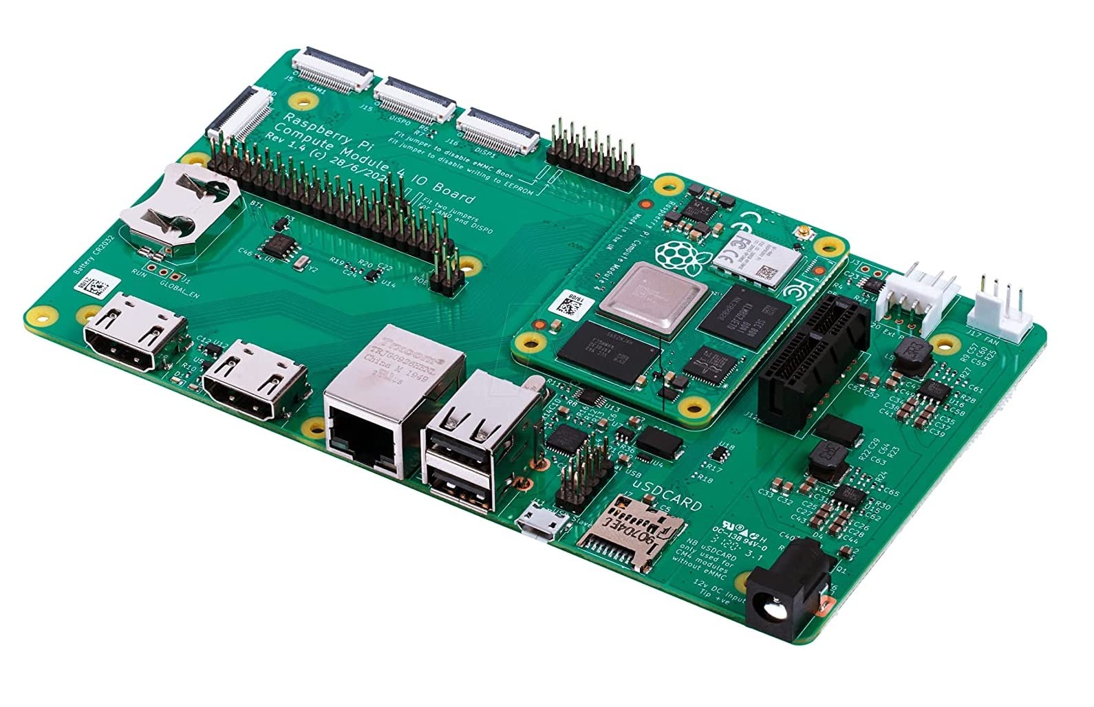 Raspberry Pi Compute Module 4 con scheda I/O Module 4 per Raspberry Pi, (CM4 1 GB, Lite, non wireless)