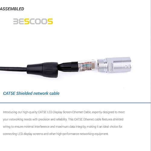 Miniatura 5 de Toronce - Cable Ethercon RJ45 CAT5E de 3 pies en ambos extremos con conectores blindados Ethernet (paquete de 5)