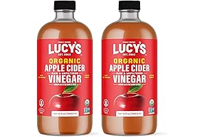 Lucy's Family Owned 34oz USDA Organic NonGMO Raw Apple Cider Vinegar
