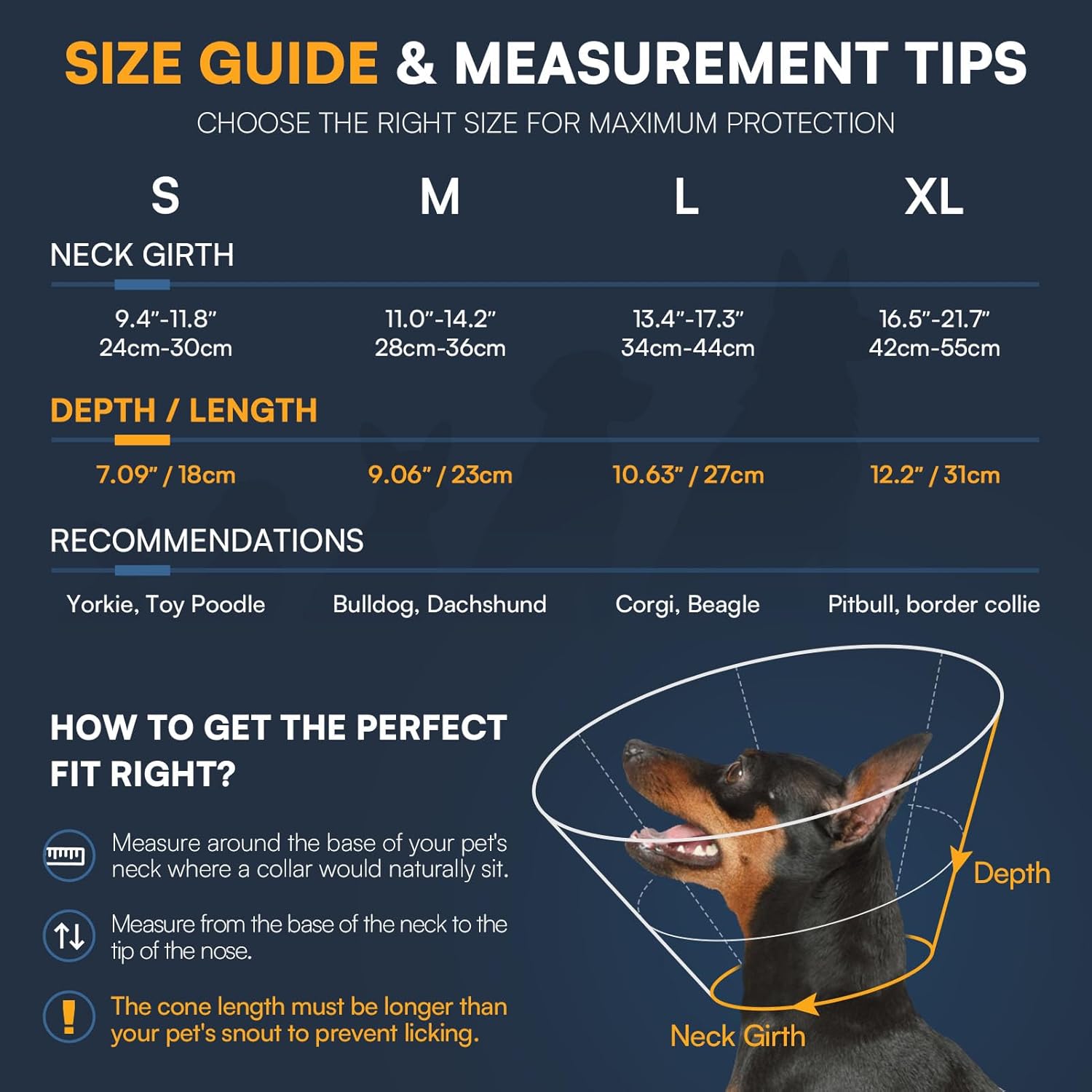 Queenmore Dog Cone - Soft Cone for Dogs to Stop Licking Transparent Elizabeth Recovery Collar for Large Dog Flexible Plastic Cones for Dogs After Surgery, Normal Eating and Drinking, Blue Large