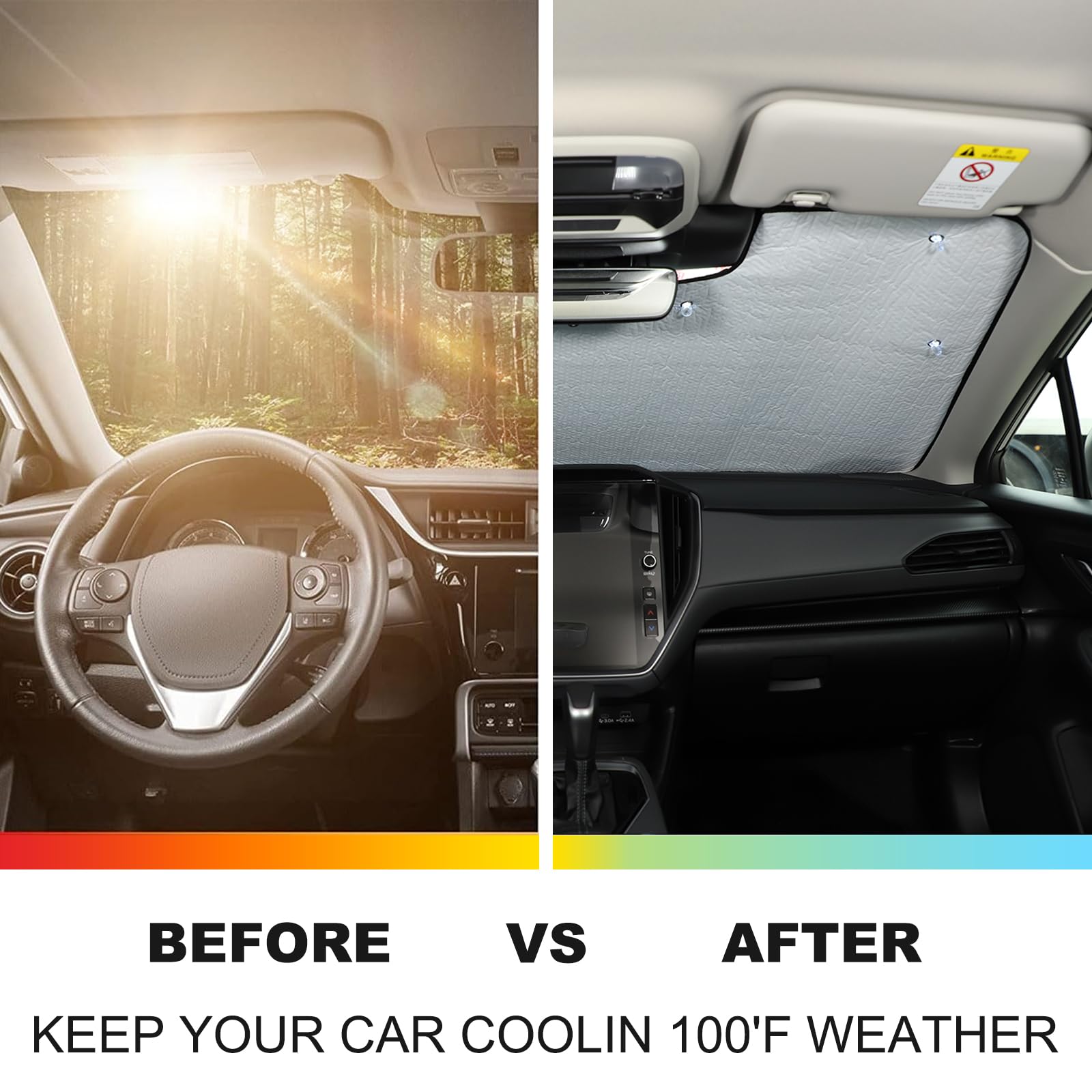 Parasol para parabrisas compatible con Sub@ru Crosstrek 2024 2025+ Accesorios, parasol para ventana delantera, bloqueador de calor, protector reflectante para mantener tu coche fresco, 1