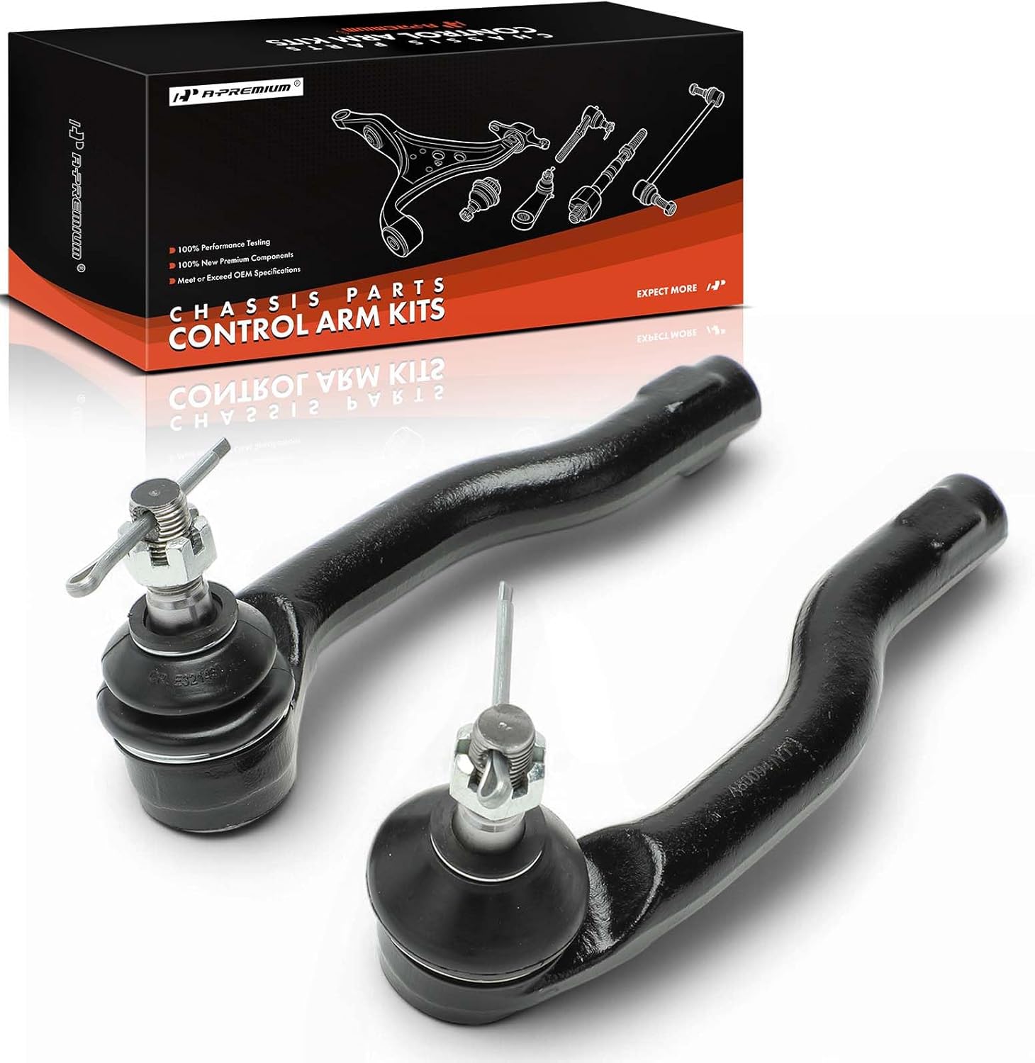 A-Premium 2 x Front Outer Tie Rod Ends, Compatible with Mazda 2 2011 2012 2013 2014, Hatchback