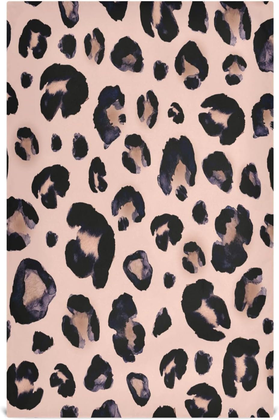 senya Pink Black Leopard Kitchen Towels 4 Pack, Absorbent Hand Towels Fast Drying Dish Cloths Tea Towel 28 x 18 in