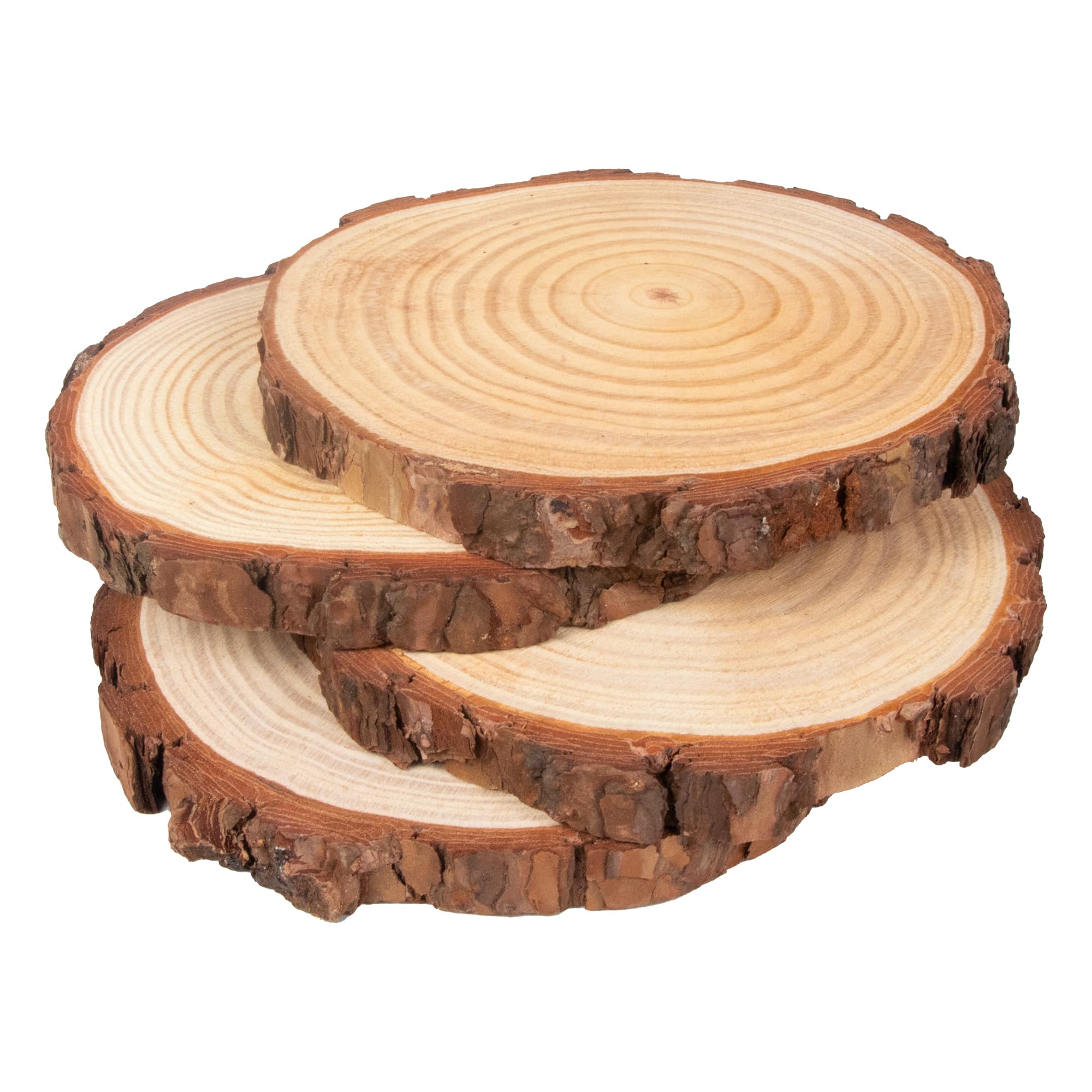 Rebanadas de madera natural sin terminar para centros de mesa y manualidades, discos de madera rústica, madera para manualidades, perfecto para proyectos de bricolaje, decoración de mesa
