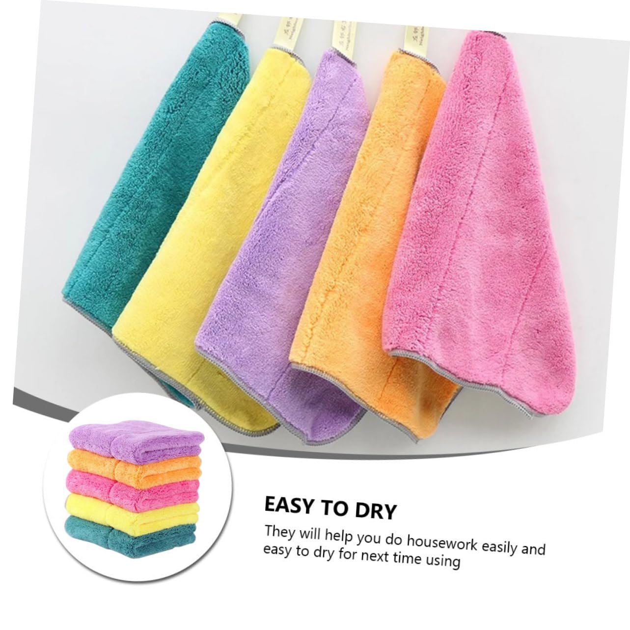 SHERCHPRY 2 Series Paquete De Paños De Cocina De Microfibra Doble Cara Absorbentes Y No Grasos Toallas De Limpieza para Platos Y Utensilios Colores para Cocinas Y Cristalería 5 Piezas X 2