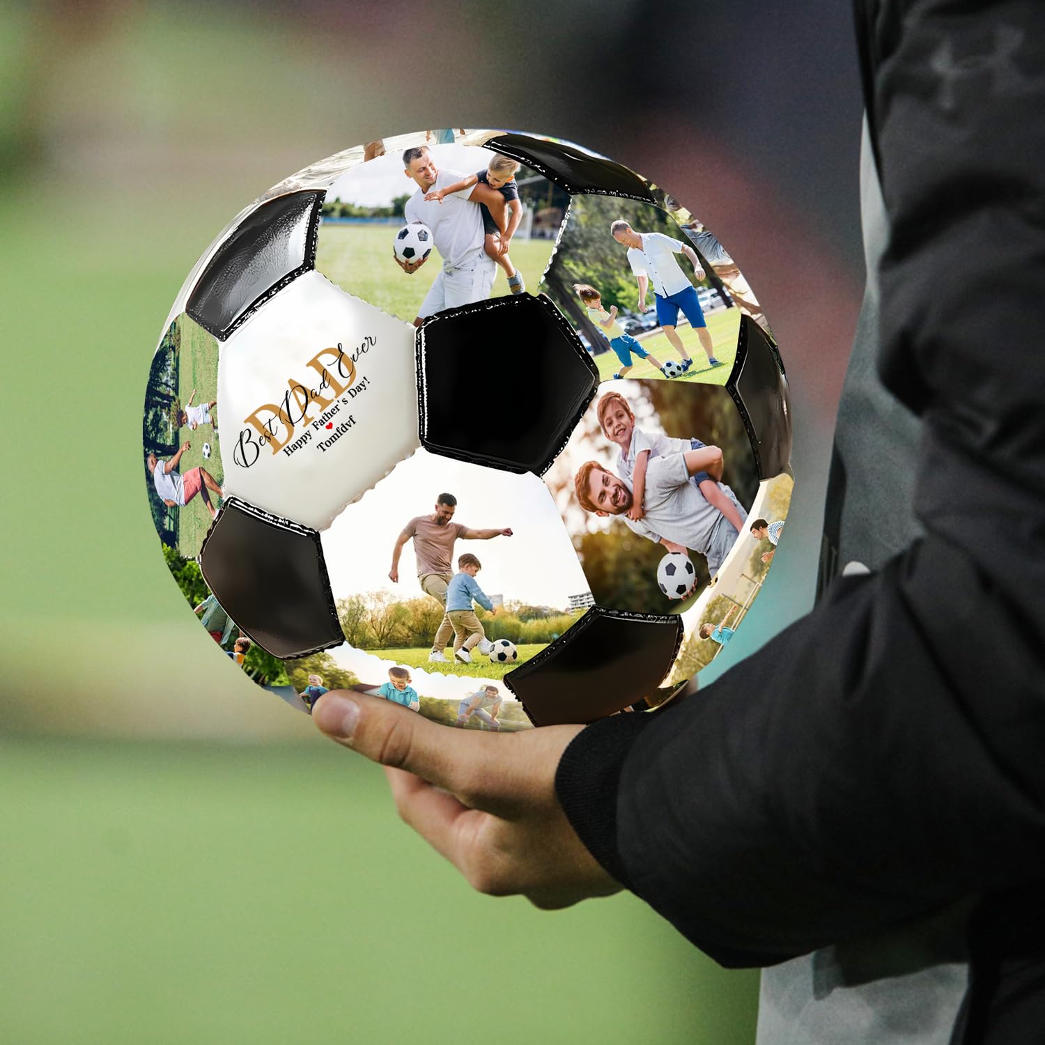 Personalisierter Foto-Fußball mit Namen, personalisiertes Fußball-Geschenk für Sohn, Tochter, Freund, Fußball-Fan, bester Vater aller Zeiten, Geschenke für Papa