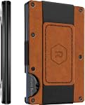 Ridge Portefeuille pour hommes - Slim Minimalist Compact Wallet et Porte-cartes, RFID Portefeuilles de poche avant protégés pour les hommes avec sangle intégrée en espèces (fibre de carbone 3K)