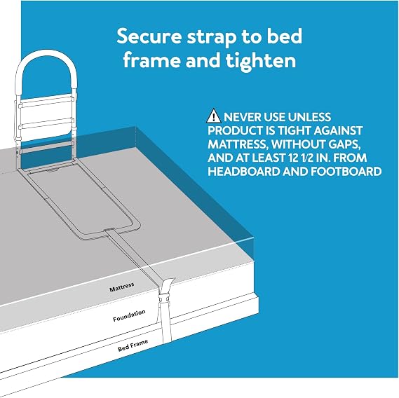Carex Adult Bed Rails for Elderly Assistance - Bed Hand Rails - Bed Safety Rails for Seniors - Adjustable to Fit Twin, Full, Queen and King Size Beds