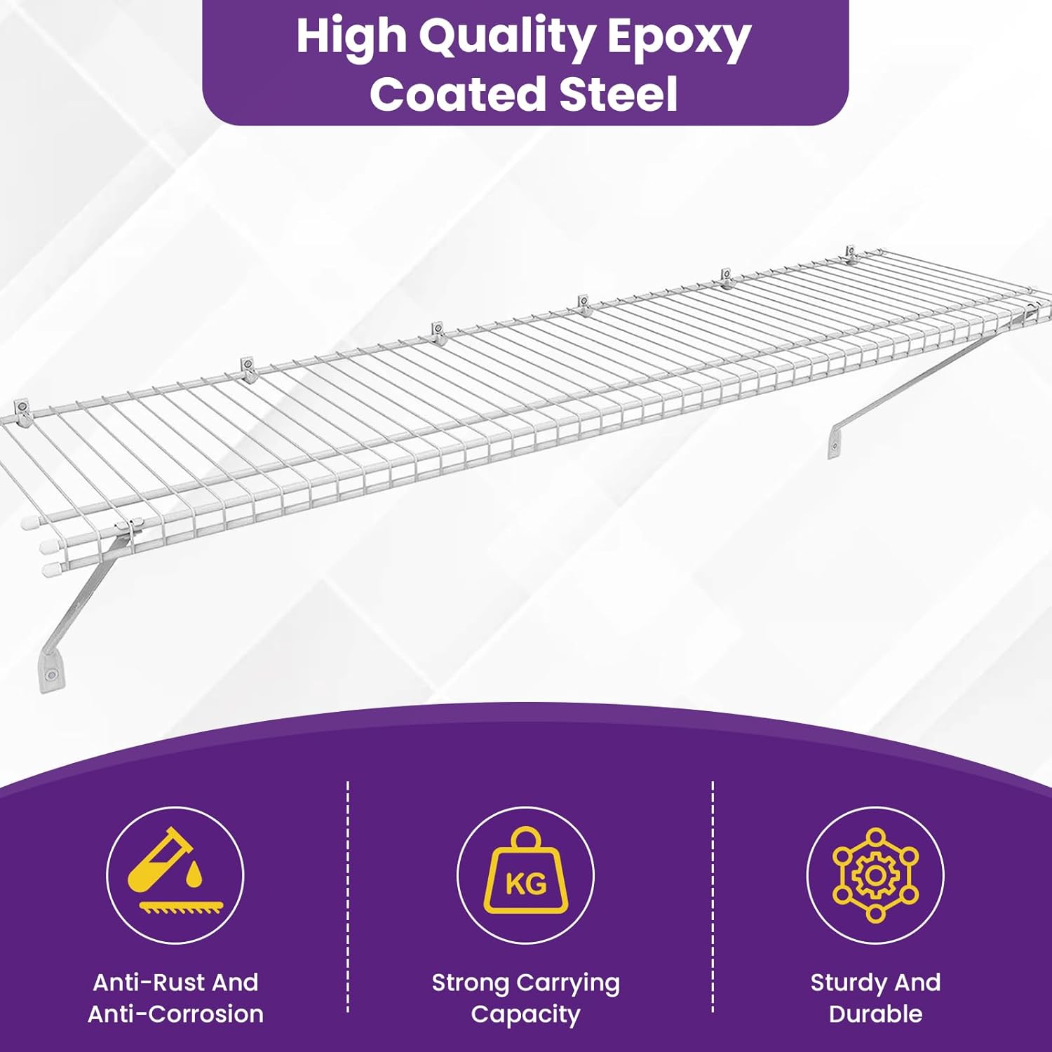 20Pcs 12 Inch Wire Shelf Brackets Kit, Includes Shelf Support and End Brackets Wire Shelf Clips with Anchors and Screws for Wardrobe Closet Wall Shelving Installation (4 Set)