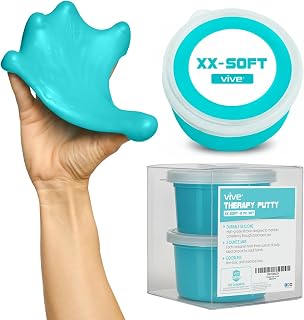 Vive Therapy Putty, Occupational Hand Tools (2 Pack) - Sensory Stress Relief - for Physical Exercise, Finger Pain, Grip Strength, Rehab, Arthritis, Adults, Forearms, Fidgeting, Motor Skills