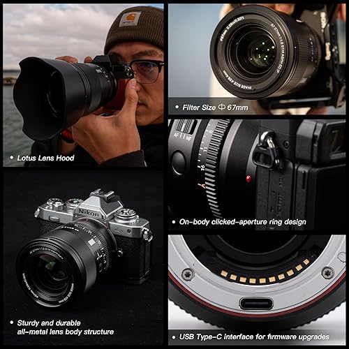 Vista 13 de VILTROX Lente de montaje de 0.512 in f1.4 F/1.4 E, lente gran angular Aps-C Prime para cámara Sony E Mount A9/a7RIV/a7RIII/a7III/a7SIII/a7C