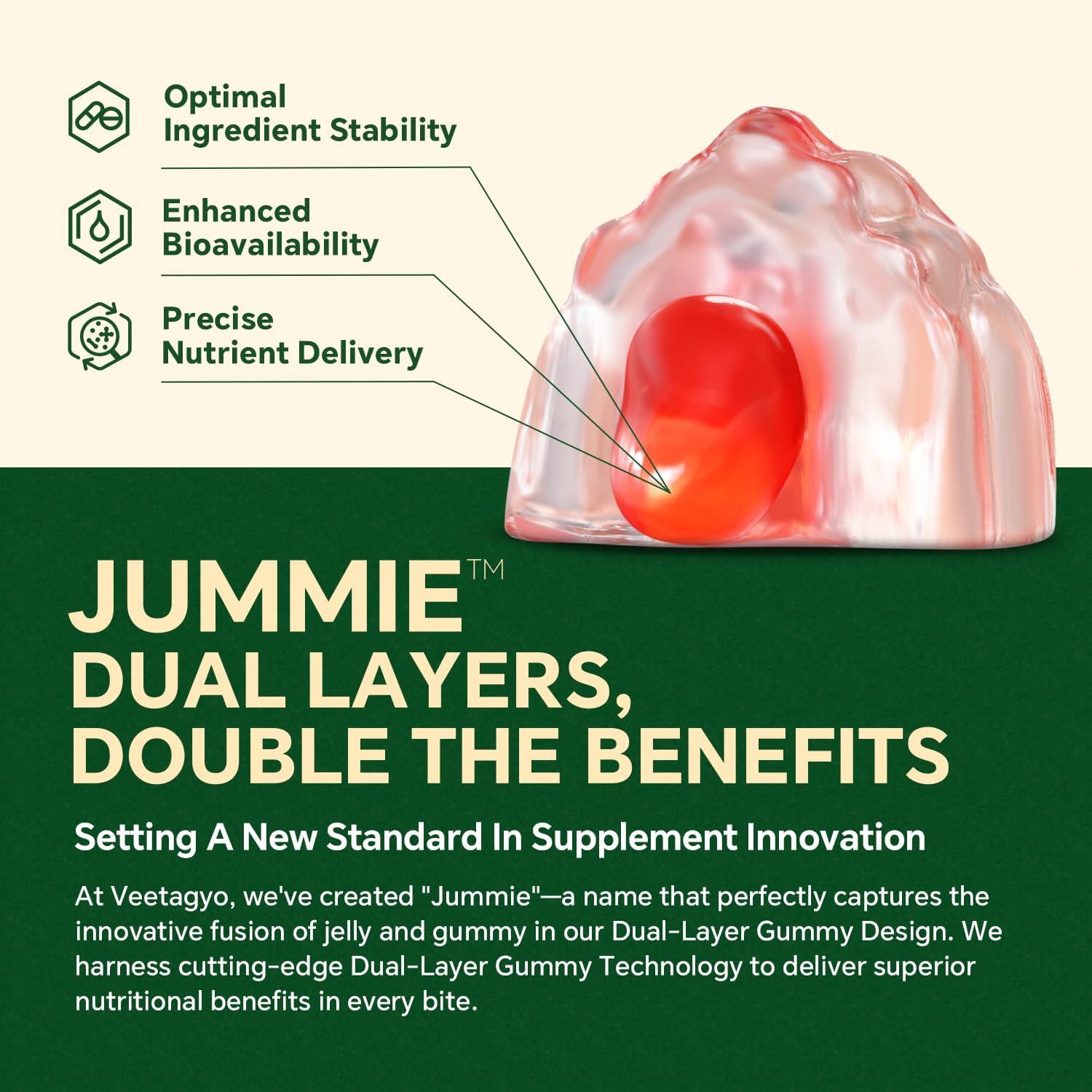 Vegan Omega 3 Gummies 1200mg - Dual Layer - Fish Oil Alternative, Marine Algae Omega 3 Supplement DHA 600mg, EPA 400mg with Astaxanthin,Sugar Free,60 Cts - Image 7