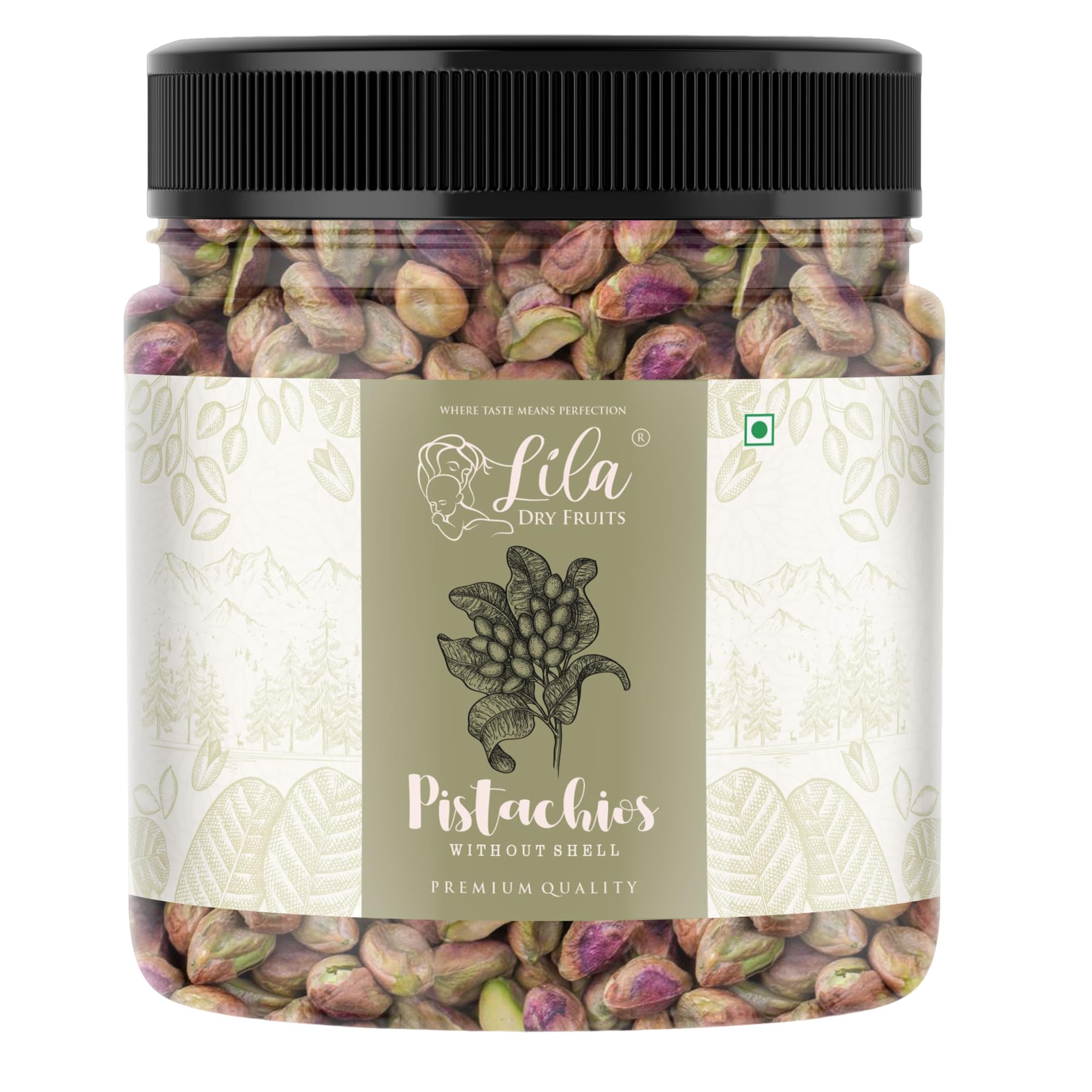 LILA DRY FRUITS Pistachios 100 Gms Pistachio without Shell Raw Mota Unslated Pista | Unflavoured Plain Pista High in Protein & Dietary Fiber | Ideal for Cooking, Baking Perfect for Gifting-image-48